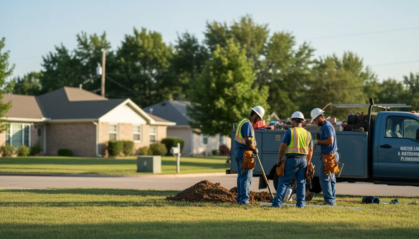 Residential water line and bathroom plumbing service in Lingle, WY